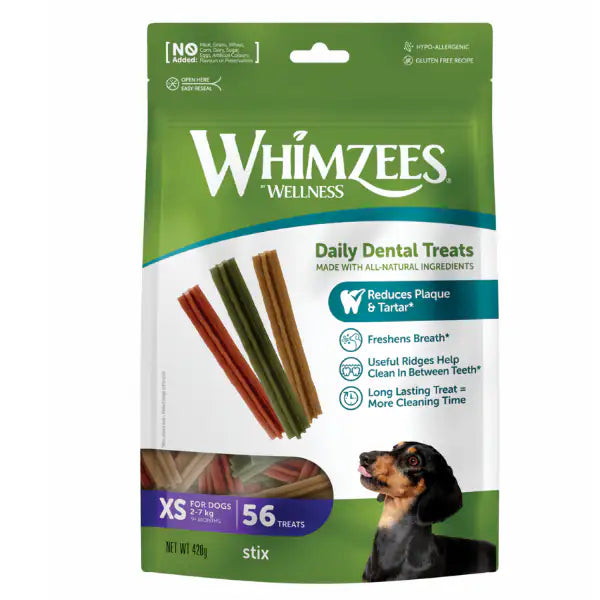 Whimzees Snack dentale Naturale Stix Extra Small 48+8 Stick - confezione da 2 pezzi - 1° ORDINE? scegli tra BZR5 - BZR20 + 200 pt fedeltà