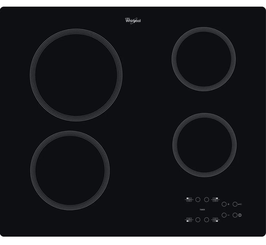 Whirlpool Akt 801 Ne Piano Cottura In Vetroceramica Nera 58 Cm