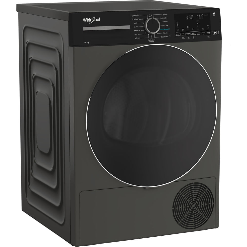 Whirlpool C WD 104M GBS IT, Capacità 10kg, classe C, colore Manhattan Grey, Display digitale XL, Wi-Fi, IronTouch