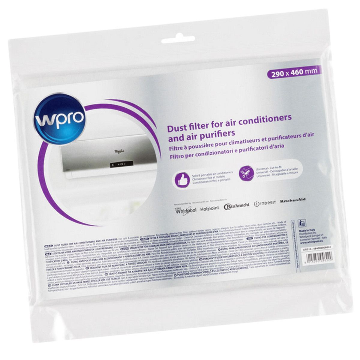Whirlpool - Filtro Porvere Universale 460 X 290 Mm Originale - Climatizzatori, Condizionatori 310491 Whirlpool - Filtro Porvere Universale 460 X 290 Mm Originale - Climatizzatori, Condizionatori 310491