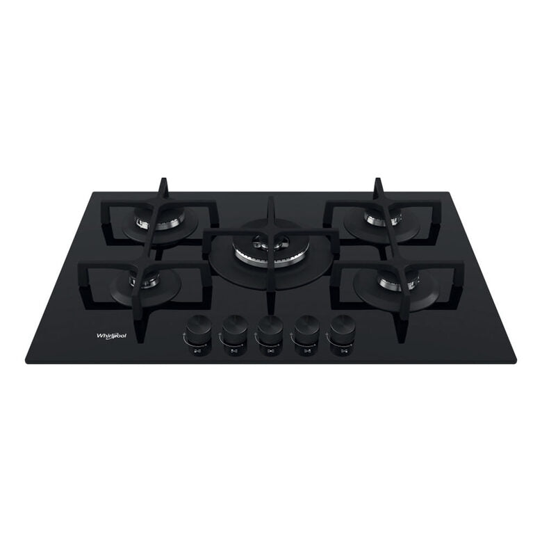 WHIRLPOOL GOA 7523/NB1 PIANO COTTURA GAS, 5 zone di cottura, dimensioni: L 73 cm, P 51 Nero