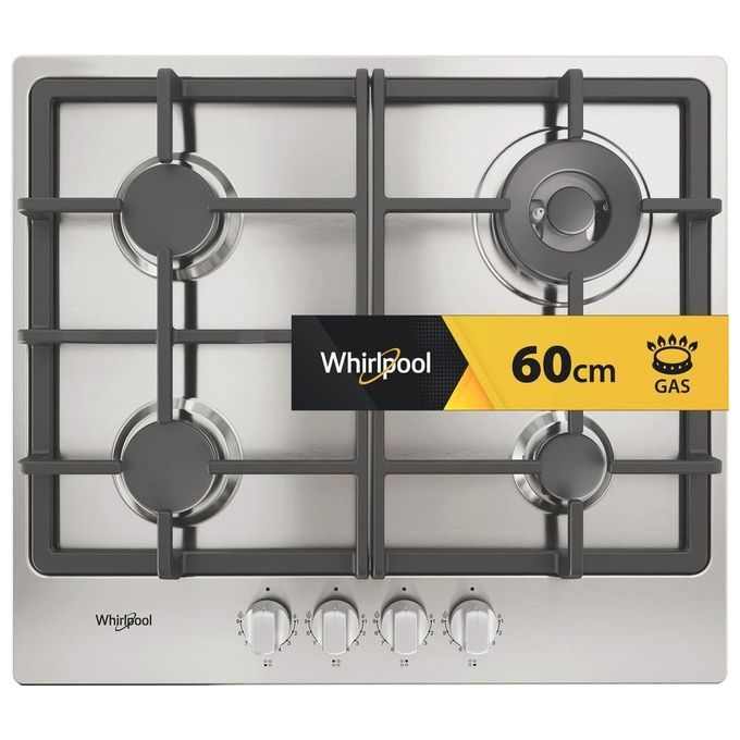WHIRLPOOL TGML 661IX R PIANO COTTURA GAS, 4 zone di cottura, dimensioni: L 58 cm, P 51 piano in Acciaio inossidabile, Inox
