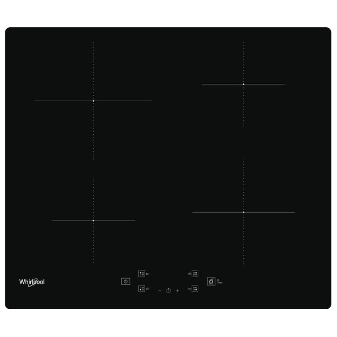 WHIRLPOOL WS Q2160 NE PIANO COTTURA A INDUZIONE, 4 zone di cottura, dimensioni: L 59 cm, P 51 piano in Vetroceramica, Nero