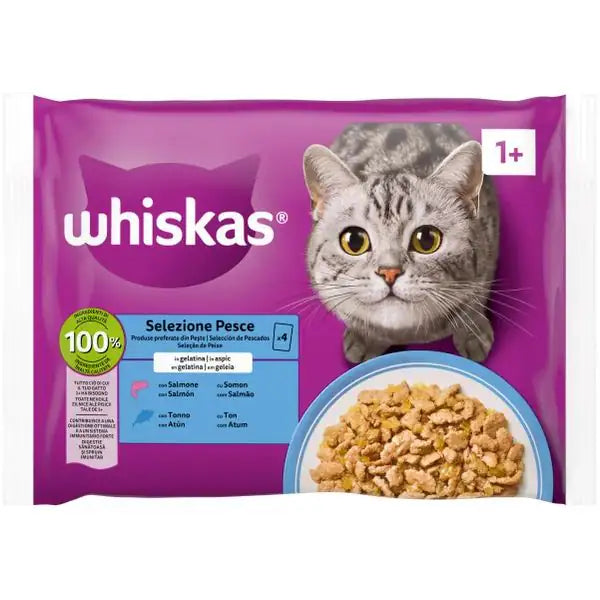 Whiskas ricette in salsa Multipack 4 pezzi da 85 gr Selezione Pesce - 1° ORDINE? scegli tra BZR5 - BZR20 + 200 pt fedeltà