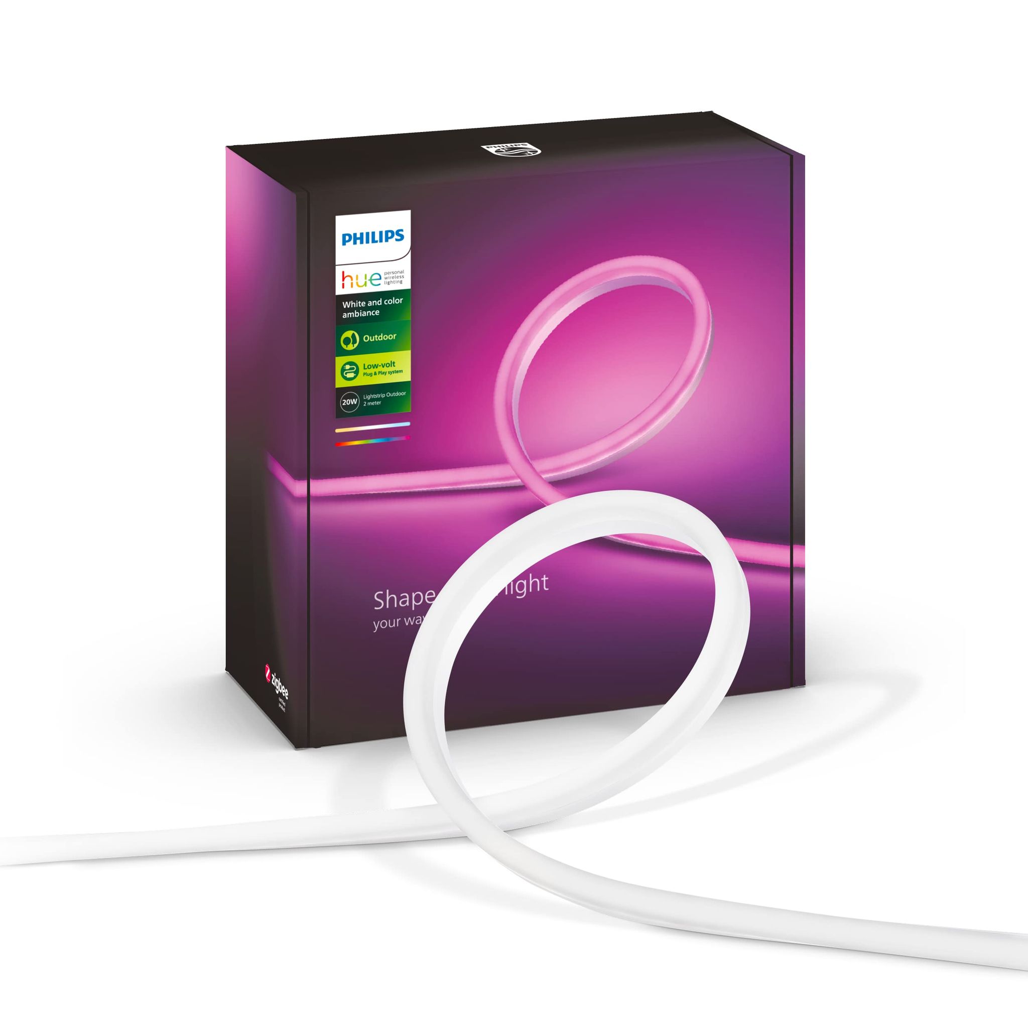 White And Color Ambiance Striscia Led Smart, Per Esterni E Interni, Bluetooh, Controllo Vocale Alimentatore Incluso, 19w, 2m - Philips Hue White And Color Ambiance Striscia Led Smart, Per Esterni E Interni, Bluetooh, Controllo Vocale Alimentatore Incluso, 19w, 2m - Philips Hue