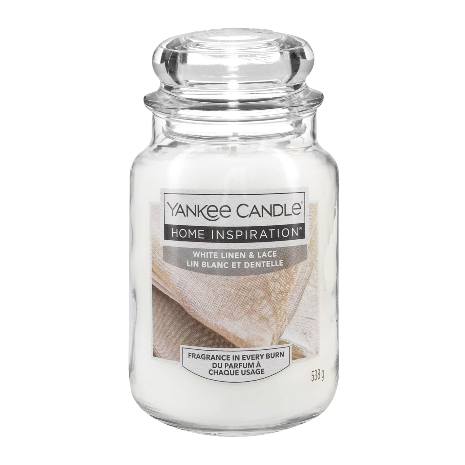 White Linen Lace, candela in giara grande Yankee Candle