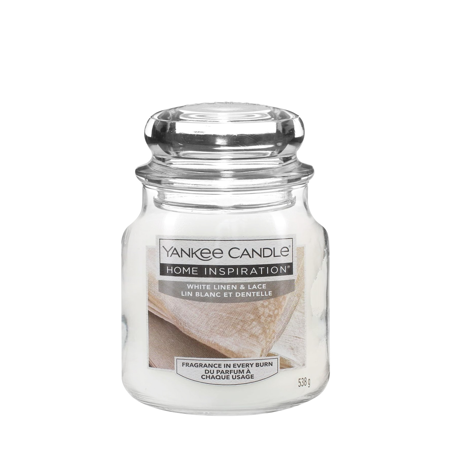 White Linen Lace, candela in giara piccola Yankee Candle White Linen Lace, candela in giara piccola Yankee Candle