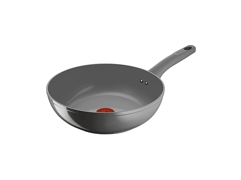 Wok compatibile con Induzione e Gas LAGOSTINA Risorsa Ø 28 cm, Rivestimento in Ceramica Antiaderente, Grigio