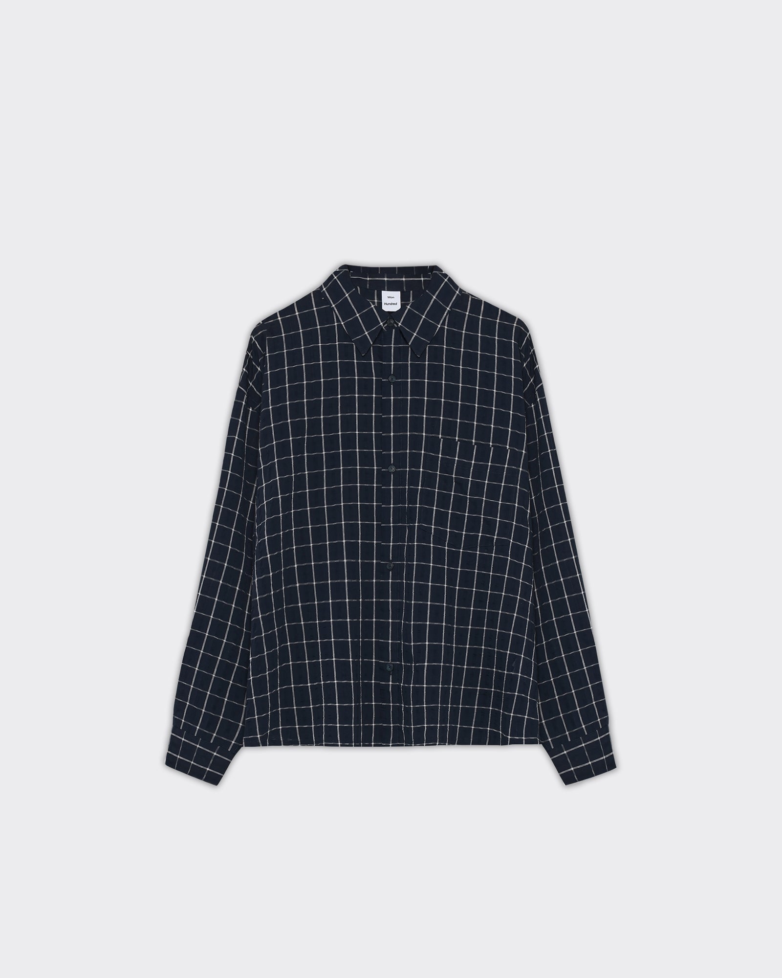 Won Hundred Camicia Maza Check Navy Blue
