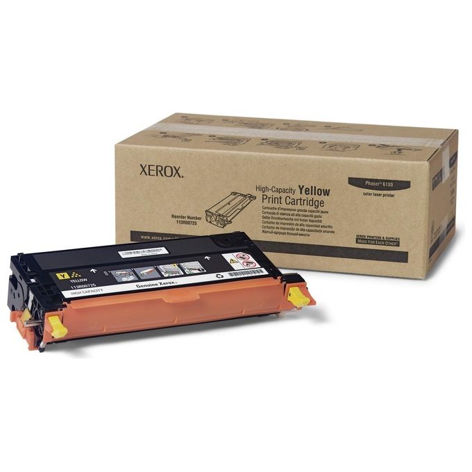 Xerox 113R00725 Phaser 6180 Cartuccia Toner Alta Capacita' 6000 pagine colore Giallo
