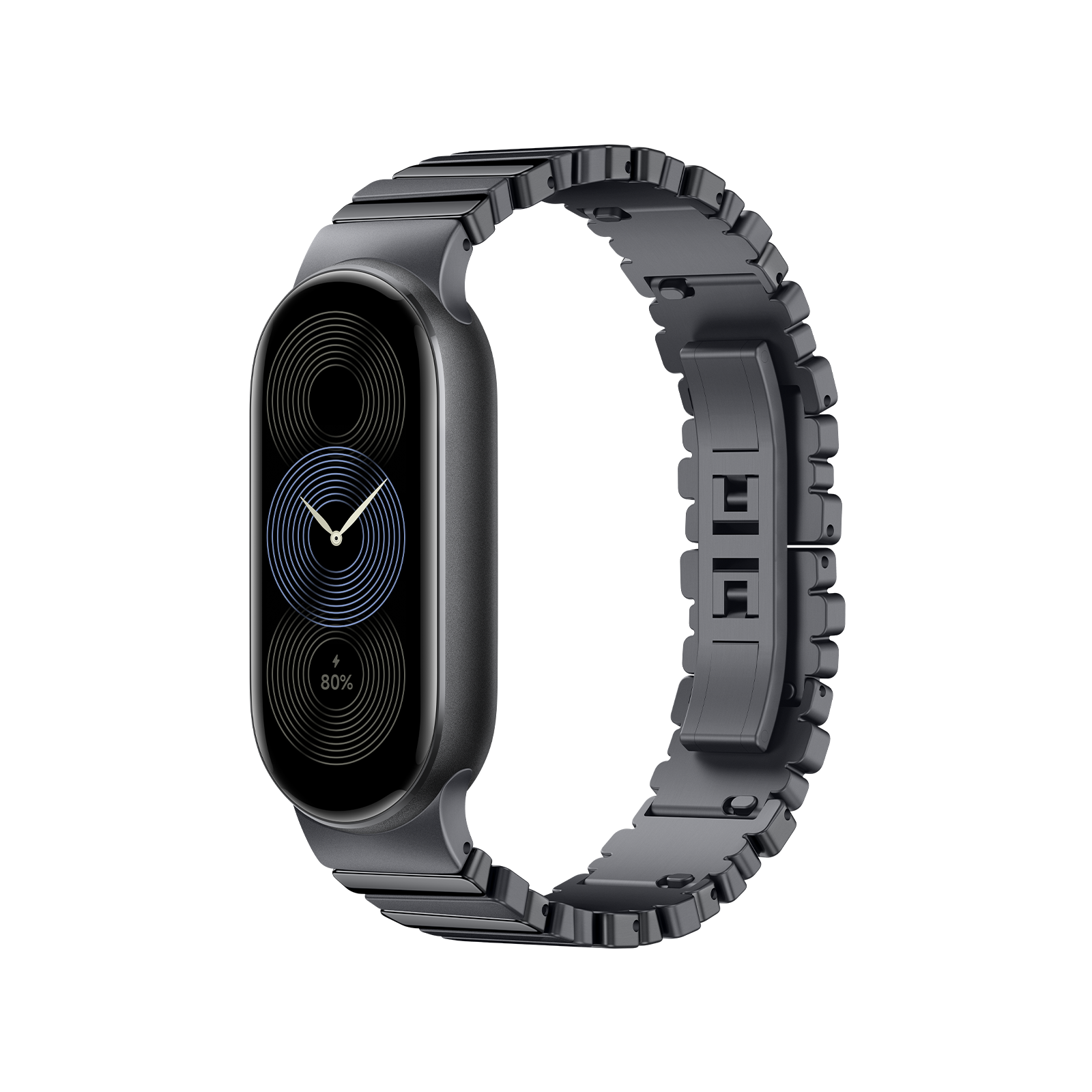 Xiaomi Band 8/9/10 Cuban Chain Strap Silver Graphite Gray