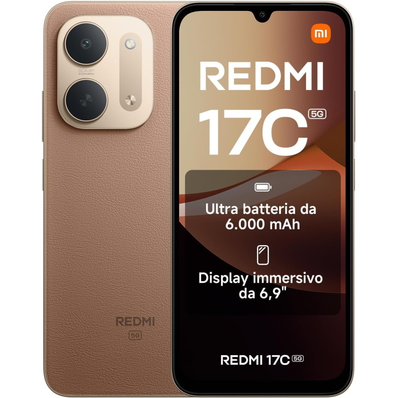 Xiaomi redmi 17c 5g 4+4/128gb brown dual sim - (garanzia europa - no brand)