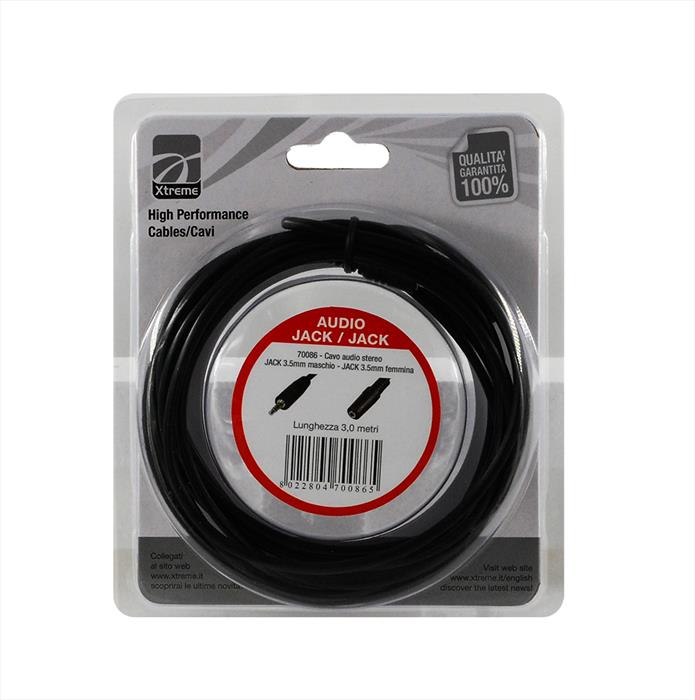 Xtreme - Cavo Audio Jack 3.5 Stereo-nero
