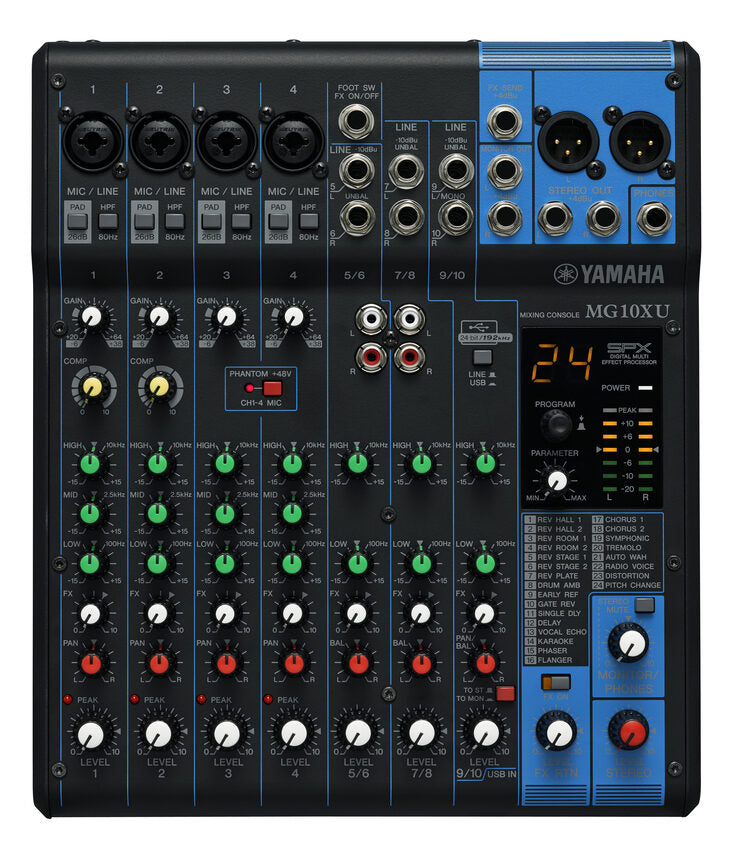 Yamaha MG10XU mixer audio 10 canali Nero