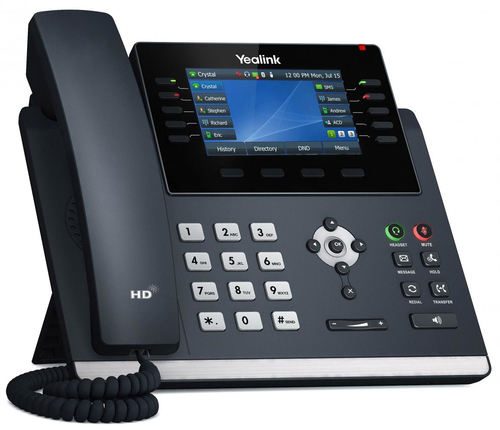 Yealink Telefono Voip 2xlan Gigabit, Display A Colori 4,3, 1xrj9, 16 Linee Sip SIP-T46u