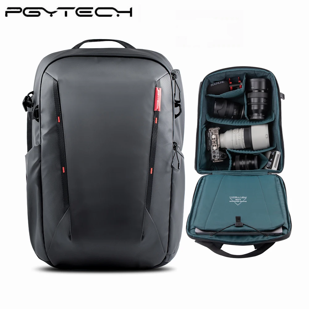 Zaino per fotocamera PGYTECH OneMo Lite 22L per DJI Sony Canon Nikon OSMO Action Pocket DSLR/SLR Mirrorless, zaino per fotografi