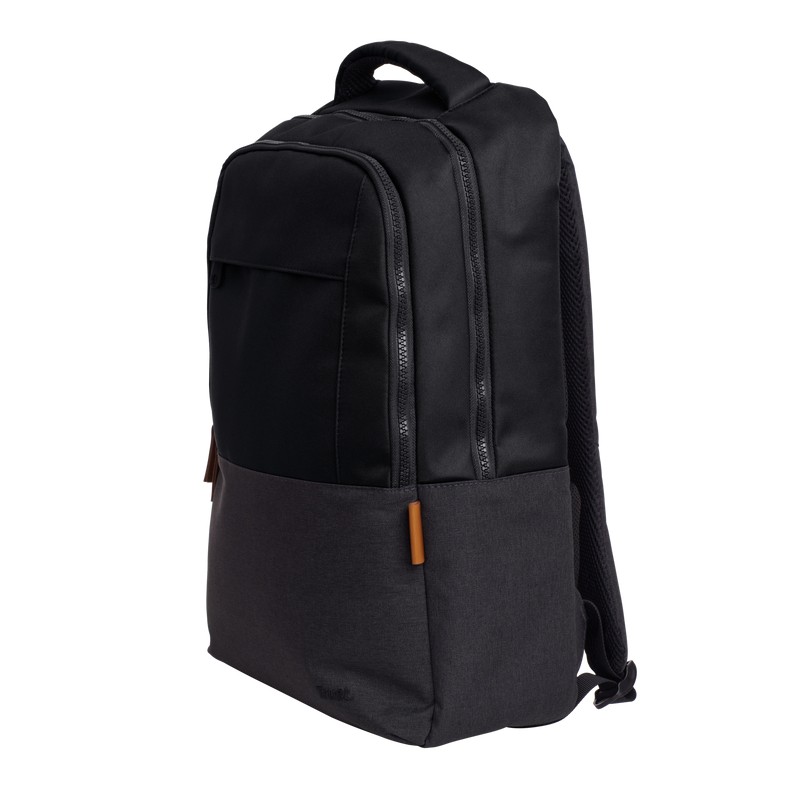 ZAINO TRUST LISBOA 16, Zaino Porta PC per Laptop fino a 16 '', Capacità 23 Litri, Cinghia Trolley, Plastica Riciclata, Uomo Donna Viaggio, Università, Lavoro e Ufficio, Nero
