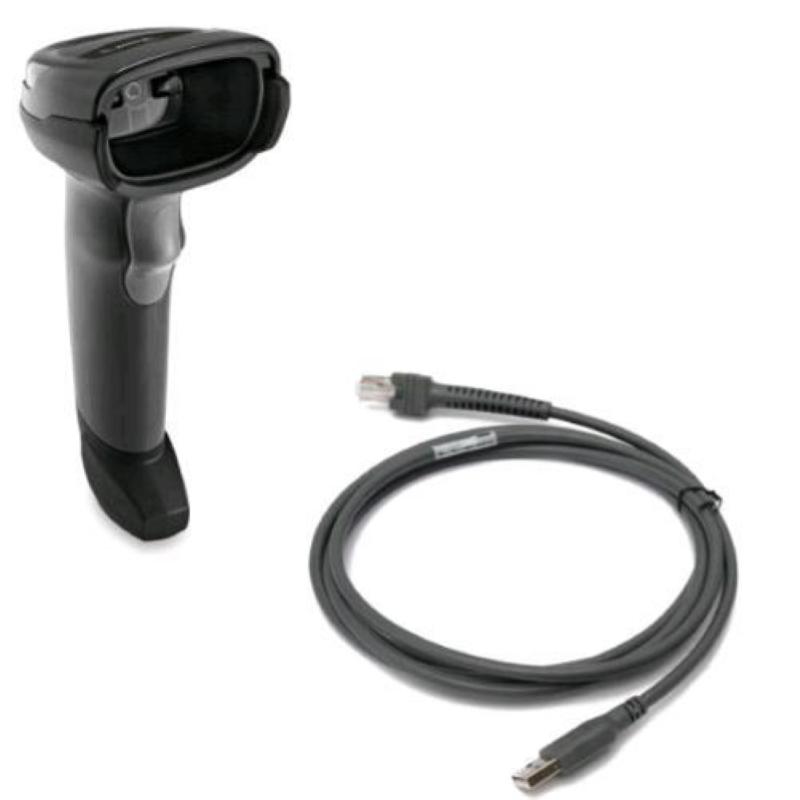 Zebra ds4608-sr lettore di codici a barre portatile 1d/2d led usb kit scanner + cavo usb nero