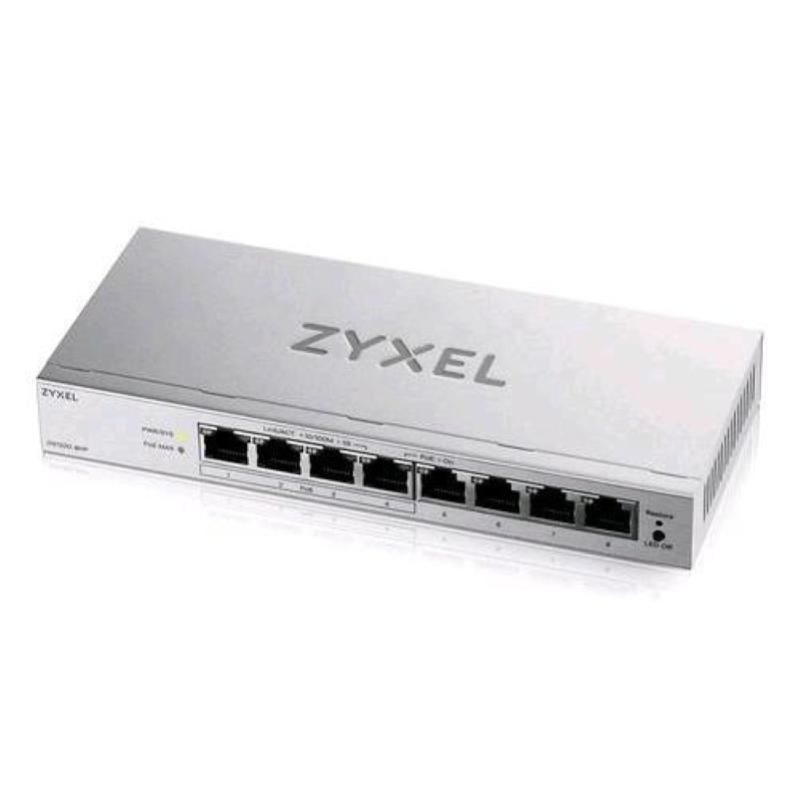 Zyxel gs1200-8hpv3-eu0101f switch gestito l2 - 8 x 10/100/1000 (4 poe+) poe+ (68 w) desktop grigio