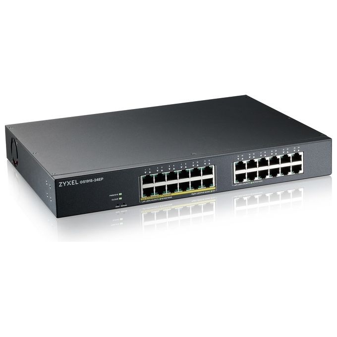 Zyxel GS1915-24EP-EU0101F Switch Gestito L2 24 Porte Gigabit Ethernet con PoE+ 12 Porte Budget 130 W Montabile Rack 1U Fanless colore Nero Zyxel GS1915-24EP-EU0101F Switch Gestito L2 24 Porte Gigabit Ethernet con PoE+ 12 Porte Budget 130 W Montabile Rack 1U Fanless colore Nero