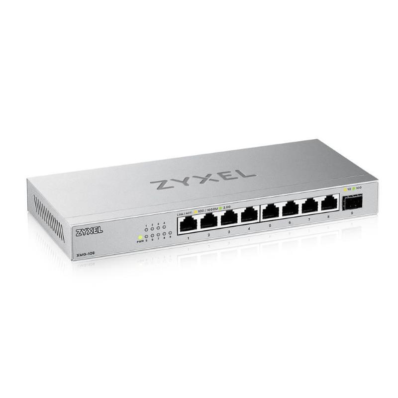 Zyxel xmg-108 switch non gestito 8 porte 2.5g ethernet 100-1000-2500 argento Zyxel xmg-108 switch non gestito 8 porte 2.5g ethernet 100-1000-2500 argento