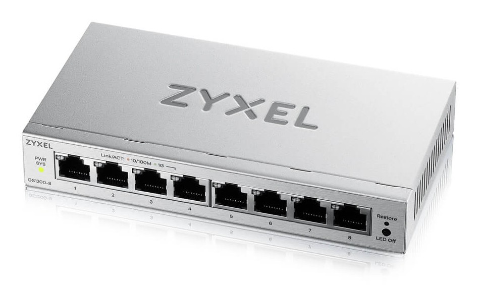 Zyxelswitch Smart Managed 8 Porte Gigabit - Easy Management Per Vlan Qos - Design Senza Ventole D